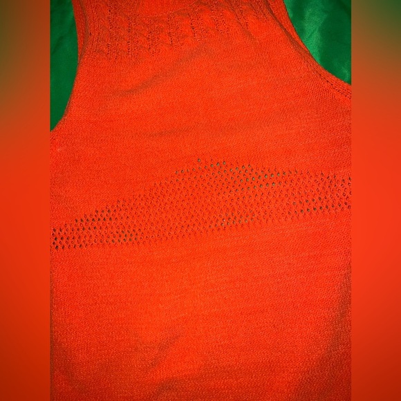 Zara Chenille Orange Sleeveless Knit Mini Dress size Large - Picture 6 of 9